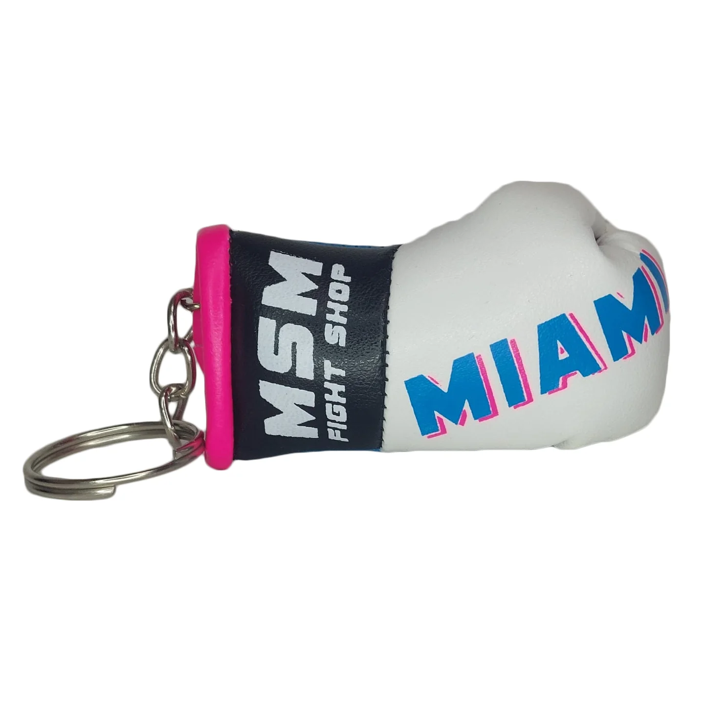 MSM MINI BOXING GLOVES KEY CHAIN MIAMI WHITE - Image 3