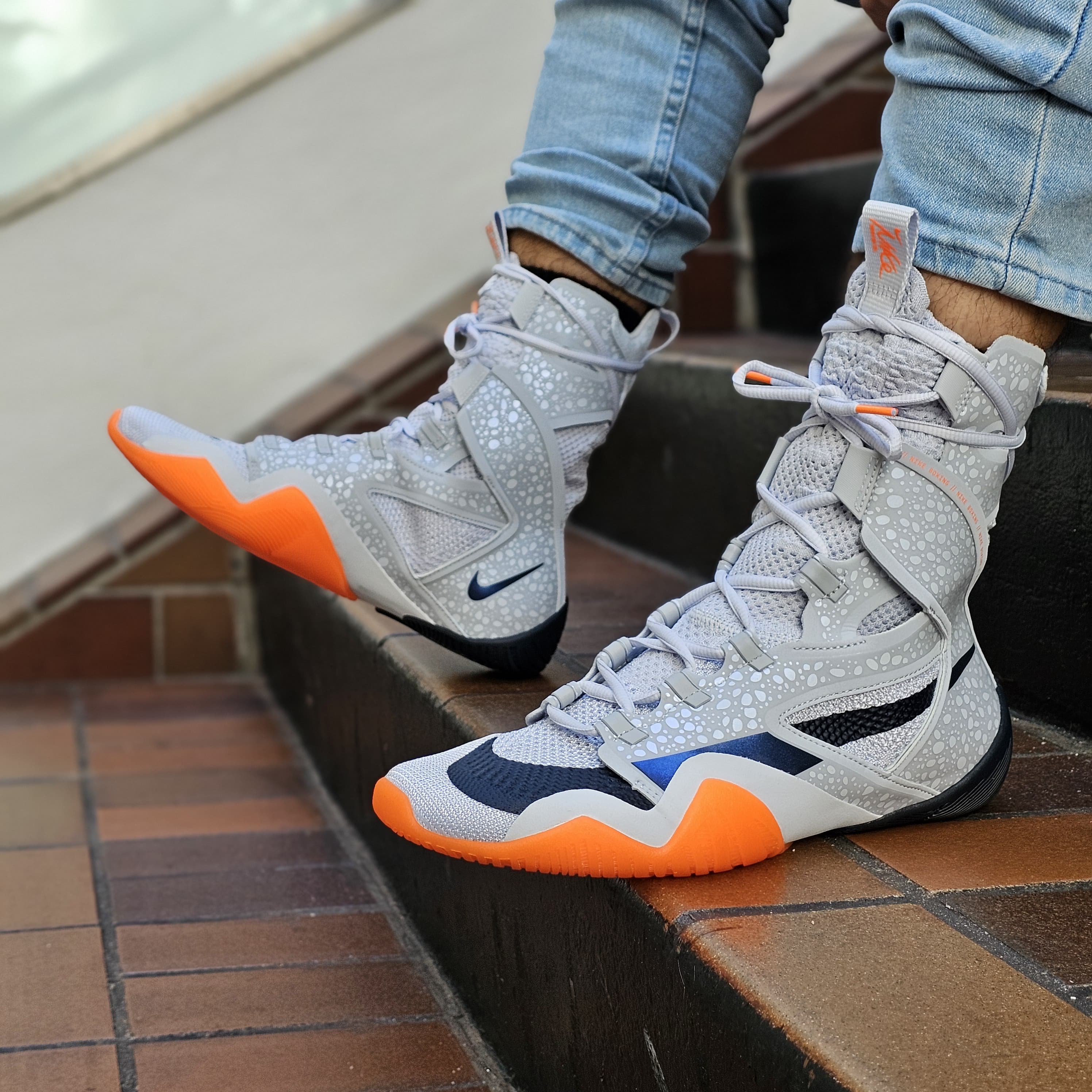 NIKE SHOES HYPERKO 2 LIMITED EDITION OLYMPIC GREY/ORANGE - Image 6