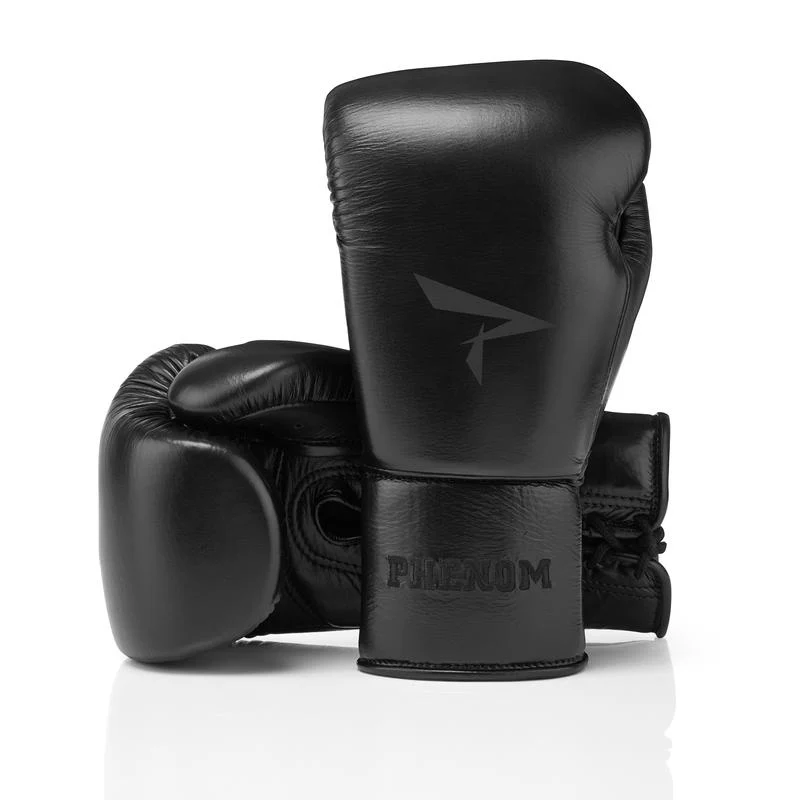PHENOM BOXING GLOVES ELITE SG210 LACE LEATHER BLACK - Image 3