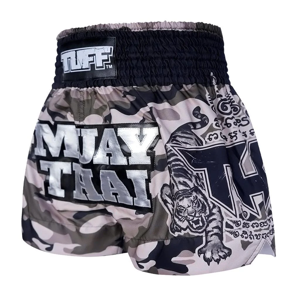 TUFF MUAY THAI SHORTS TIGER CAMO/GREY - Image 4