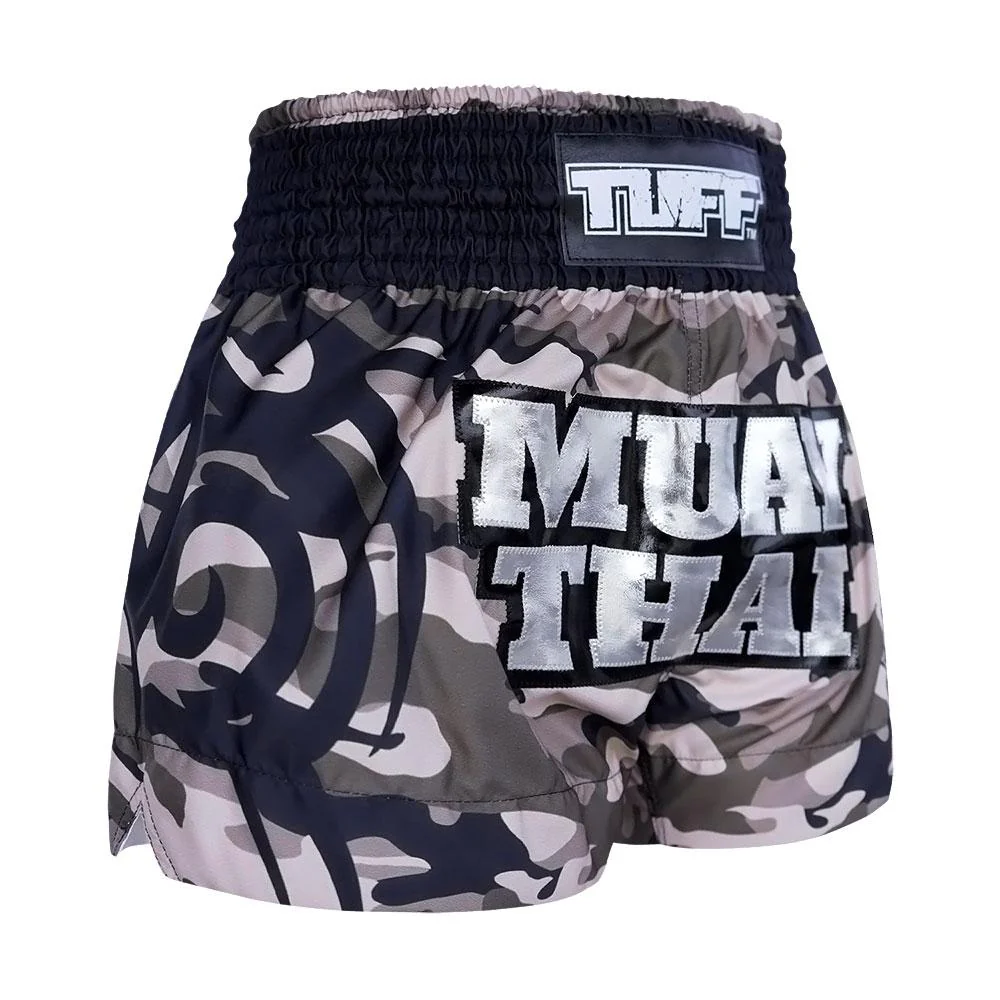 TUFF MUAY THAI SHORTS TIGER CAMO/GREY - Image 5