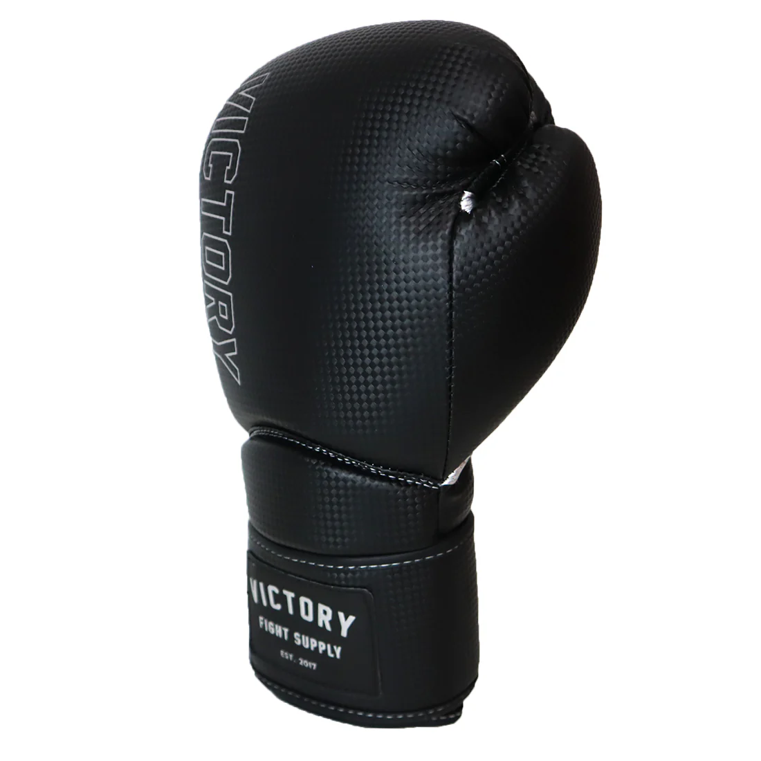 VICTORY GLOVES BOXING CARBON SYNTEC HOOK & LOOP BLACK/SILVER - Image 3