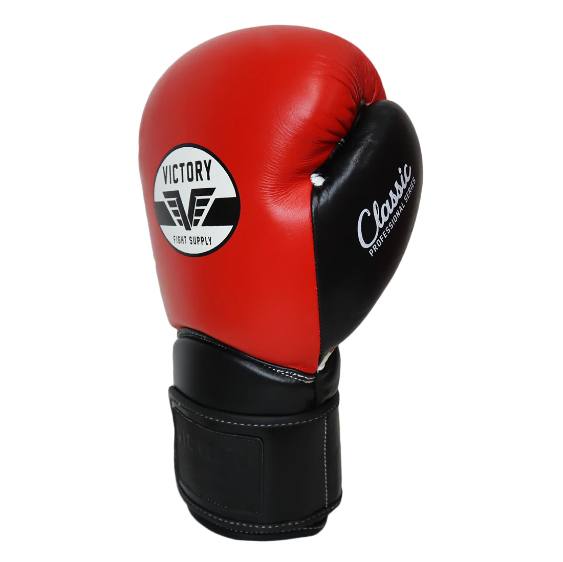VICTORY GLOVES CLASSIC LEATHER HOOK & LOOP RED/BLACK - Image 3