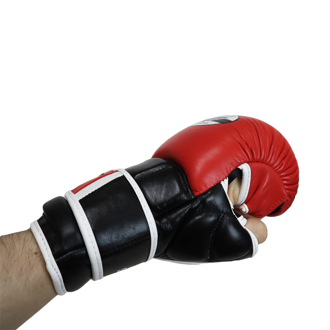 VICTORY MMA GLOVES SPARRING SAVAGE LEATHER BLACK/RED - Image 4