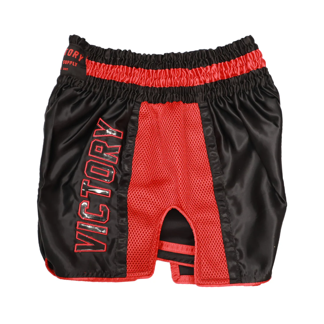 VICTORY MUAY THAI SHORTS CARBON BLACK/RED - Image 5