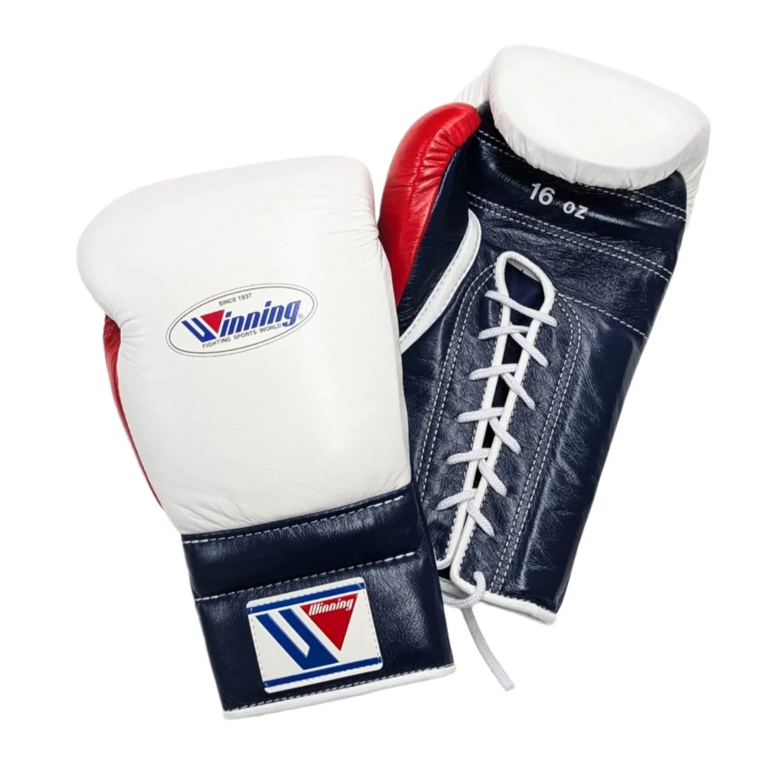 WINNING GLOVES CUSTOM LACE 16OZ WHITE/NAVY/RED - Image 3